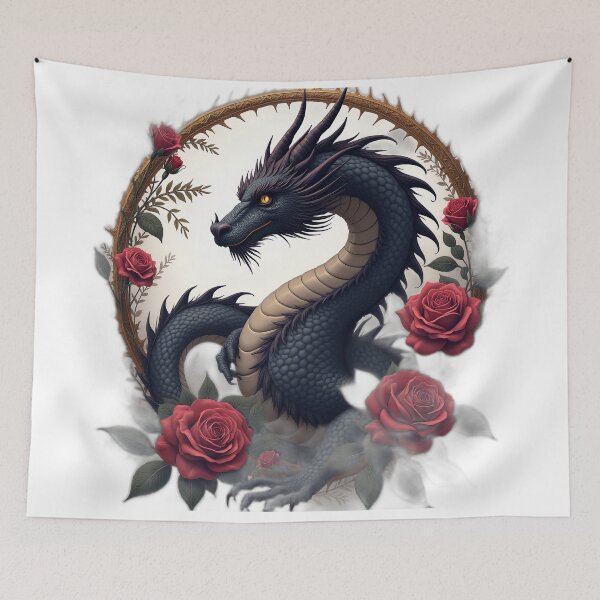 Item preview, Gothic Dragon with Red Roses designed and sold by profustock.