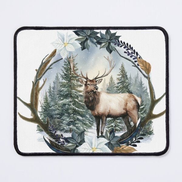 Item preview, Winter Watch. Elk in a winter scene and antler frame designed and sold by South 500 Photography.