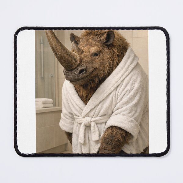 Item preview, Relaxing Bathrobe Woolly Rhinoceros designed and sold by Sillytoe.