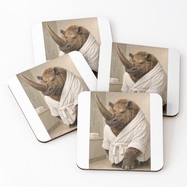 Item preview, Relaxing Bathrobe Woolly Rhinoceros designed and sold by Sillytoe.