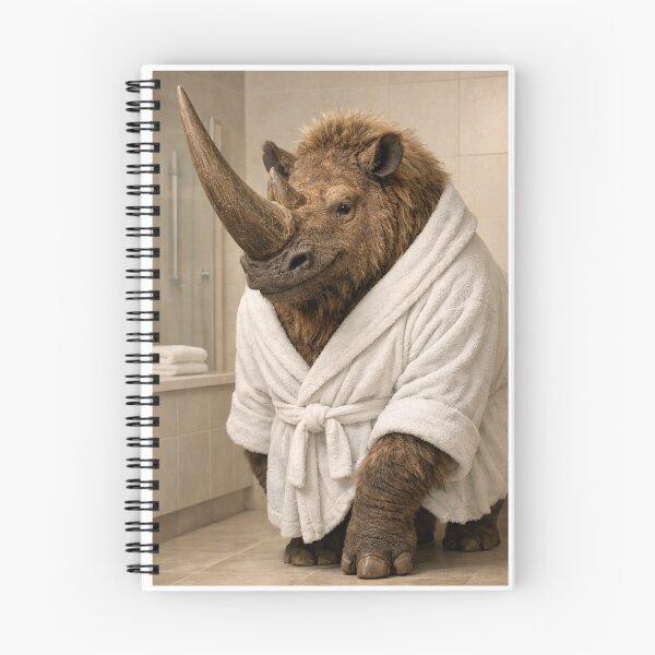 Item preview, Relaxing Bathrobe Woolly Rhinoceros designed and sold by Sillytoe.