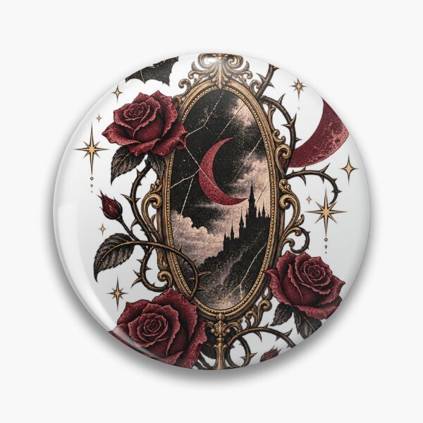 Item preview, Romantic Gothic Mirror with Crimson Roses designed and sold by networkseen.