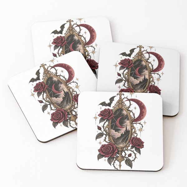 Item preview, Romantic Gothic Mirror with Crimson Roses designed and sold by networkseen.