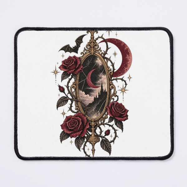 Item preview, Romantic Gothic Mirror with Crimson Roses designed and sold by networkseen.