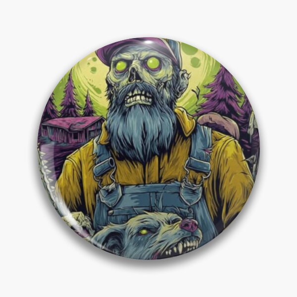 Item preview, Zombie Lumberjack Chainsaw & Attack Hound Dark Fantasy Graphic designed and sold by TOCOCLAWS.