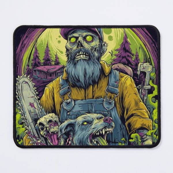 Item preview, Zombie Lumberjack Chainsaw & Attack Hound Dark Fantasy Graphic designed and sold by TOCOCLAWS.