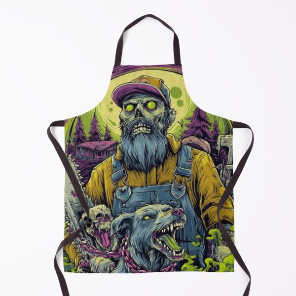 Item preview, Zombie Lumberjack Chainsaw & Attack Hound Dark Fantasy Graphic designed and sold by TOCOCLAWS.