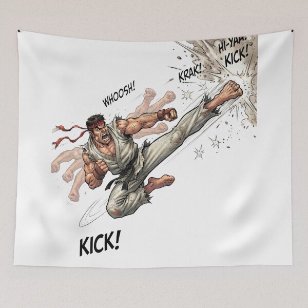 Item preview, Martial Arts Karate Fighter High Kick Illustration designed and sold by jhgjykuo.