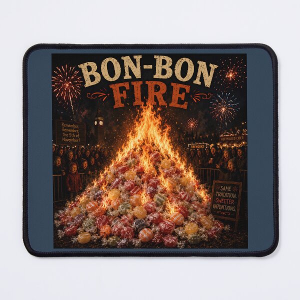 Item preview, Bon-Bon Fire Funny Bonfire Night Pun designed and sold by Hornace88studio.