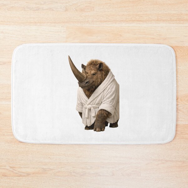 Item preview, Comfy Bathrobe Woolly Rhinoceros designed and sold by Sillytoe.