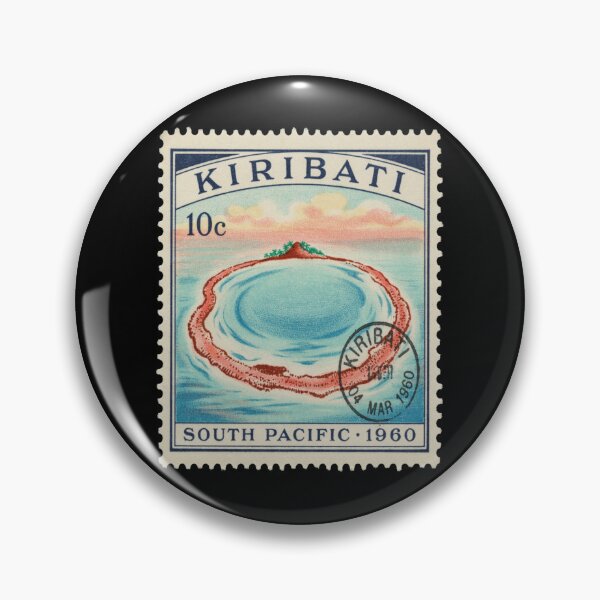 Item preview, Kiribati Pacific Atoll Ring Turquoise Lagoon Stamp Sticker designed and sold by stickercuffs.