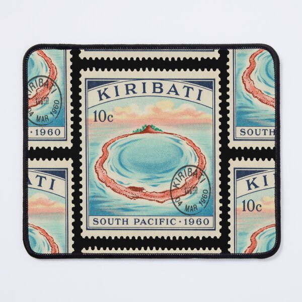 Item preview, Kiribati Pacific Atoll Ring Turquoise Lagoon Stamp Sticker designed and sold by stickercuffs.