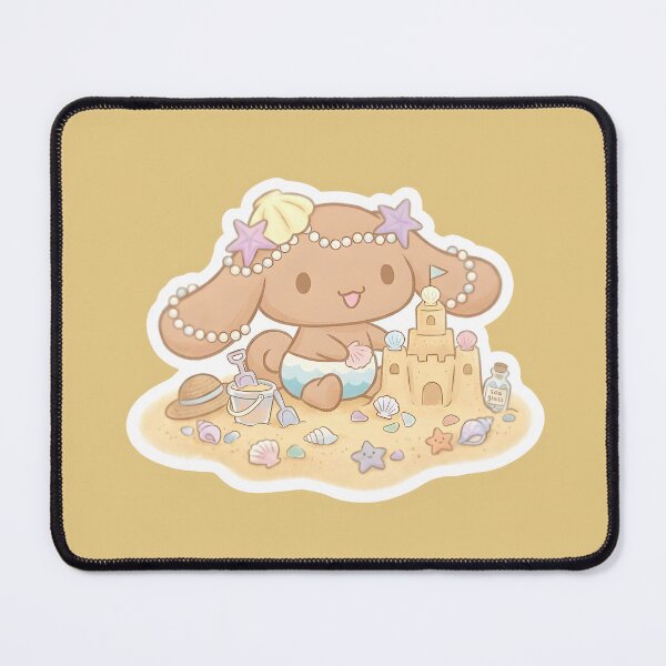 Item preview, Cute Cinnamoroll Beach Day Sandcastle Artwork - Kawaii Summer Shells & Sea Glass designed and sold by CyberCreatives.