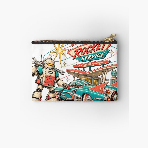 Item preview, Rocket Service Robot Mechanic Garage designed and sold by Normandy Road Heritage™ - Vintage Garage Art.