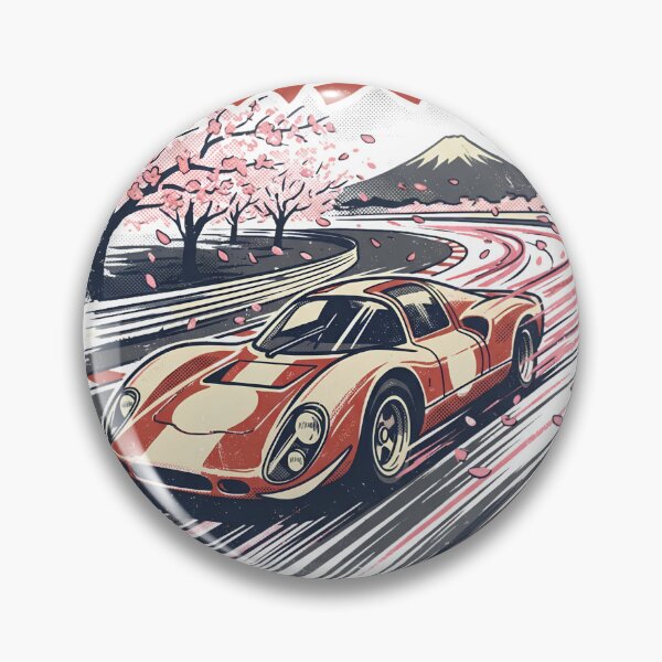 Item preview, Sakura Racing Vintage Japanese Car Poster – Retro JDM & Mount Fuji Wall Art designed and sold by CH-4TEE.