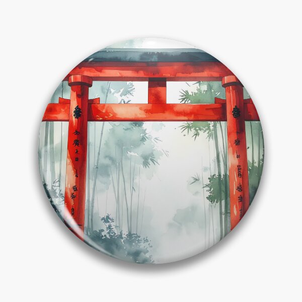 Item preview, Red Torii Gate in Misty Bamboo Forest designed and sold by BetweenForms.