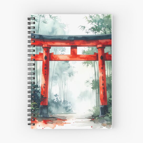 Item preview, Red Torii Gate in Misty Bamboo Forest designed and sold by BetweenForms.