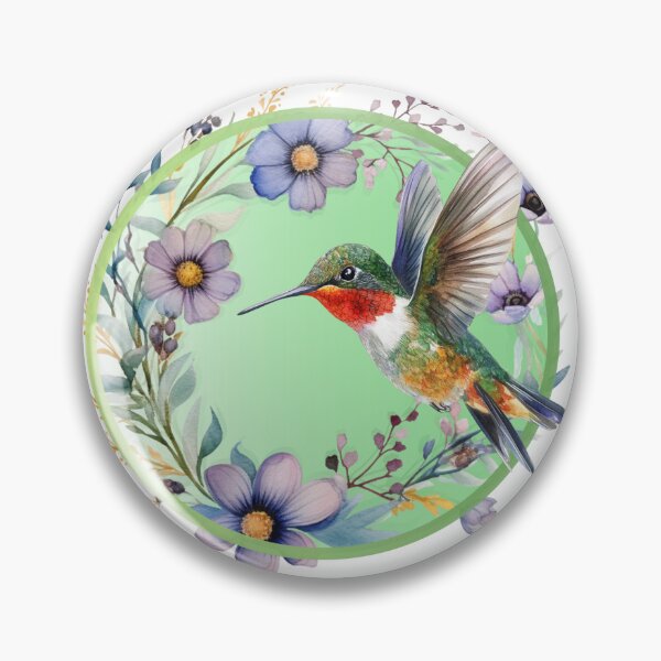 Item preview, Colorful Hummingbird with floral frame. designed and sold by South 500 Photography.