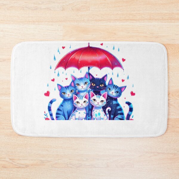 Item preview, -  Cats Under Red Umbrella designed and sold by MyCalmDraw.