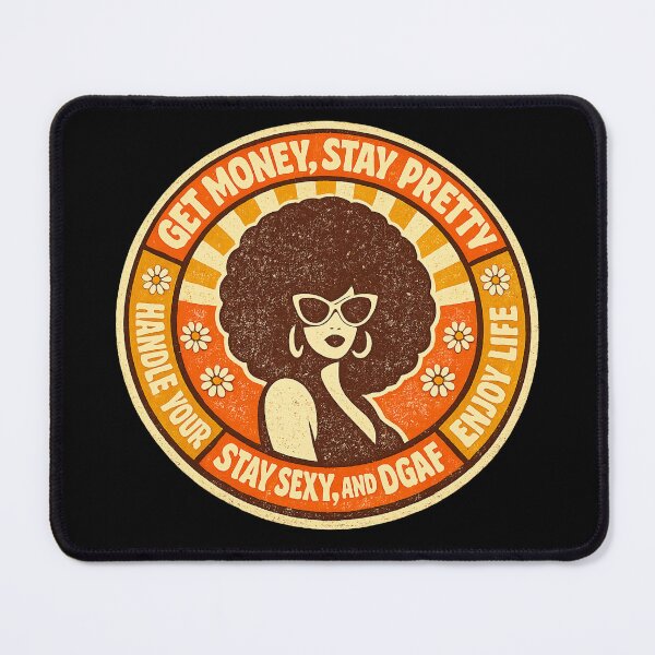 Item preview, Get Money Stay Pretty Retro Groovy Badge | 70s Boss Woman DGAF T-Shirt & Sticker designed and sold by Cary-s.