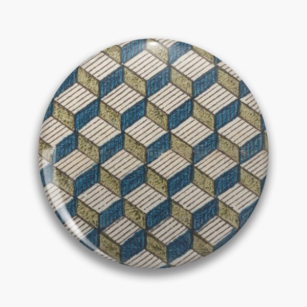 Item preview, Vintage 3D Cube Pattern – Blue Olive Geometric Optical Design designed and sold by Good_Things.