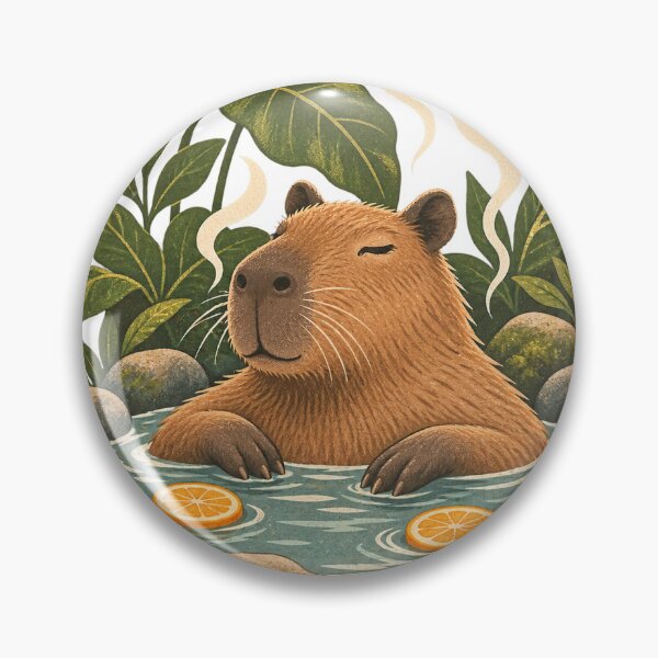 Item preview, Cozy Capybara Citrus Hot Spring Retreat designed and sold by networkseen.
