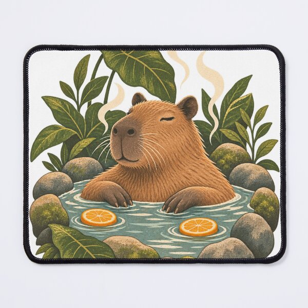 Item preview, Cozy Capybara Citrus Hot Spring Retreat designed and sold by networkseen.