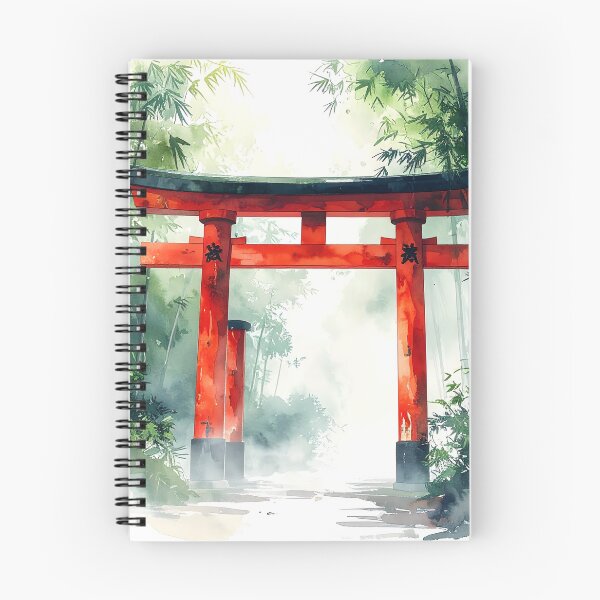 Item preview, Red Torii Gate in Misty Bamboo Forest designed and sold by BetweenForms.