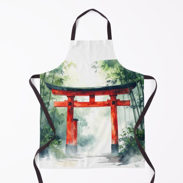 Item preview, Red Torii Gate in Misty Bamboo Forest designed and sold by BetweenForms.