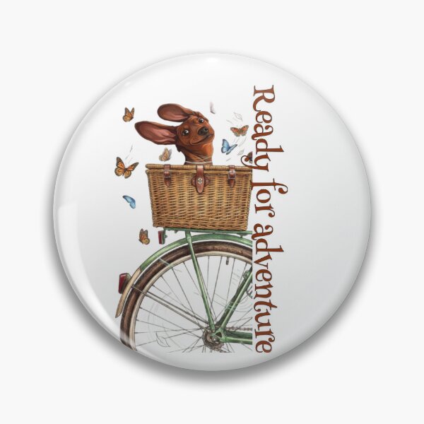 Item preview, Ready for Adventure Dachshund on Bicycle Artwork designed and sold by IvanaIka.