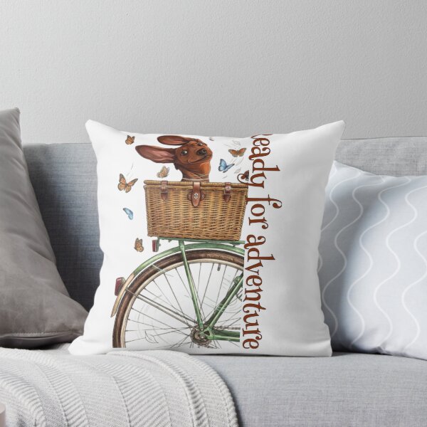 Item preview, Ready for Adventure Dachshund on Bicycle Artwork designed and sold by IvanaIka.
