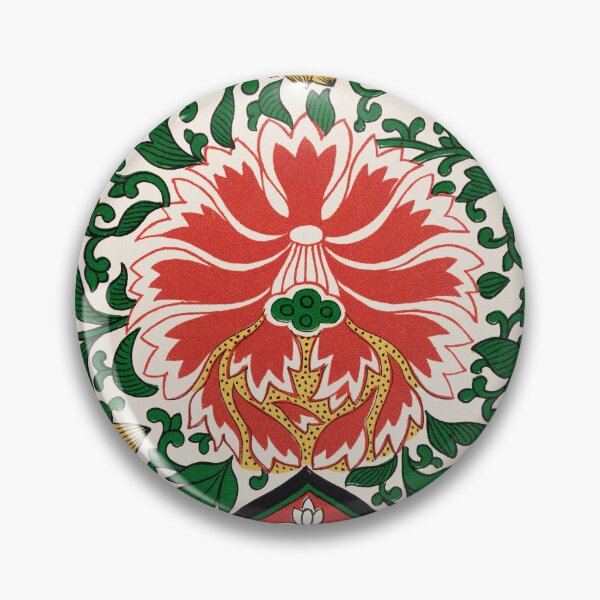 Item preview, Vintage Folk Floral Pattern – Red Green Ornamental Botanical Design designed and sold by Good_Things.