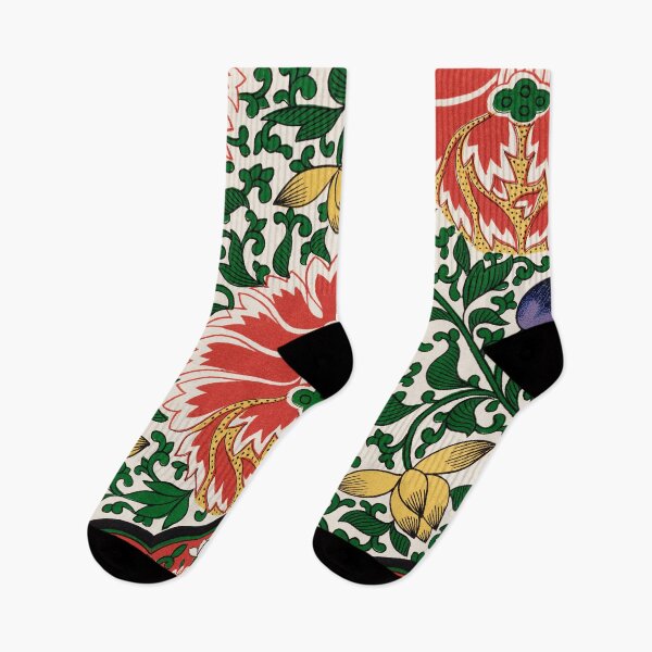 Item preview, Vintage Folk Floral Pattern – Red Green Ornamental Botanical Design designed and sold by Good_Things.