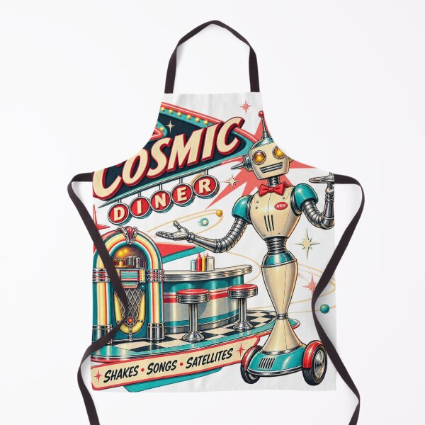 Item preview, Cosmic Diner Robot Waiter Poster designed and sold by Normandy Road Heritage™ - Vintage Garage Art.