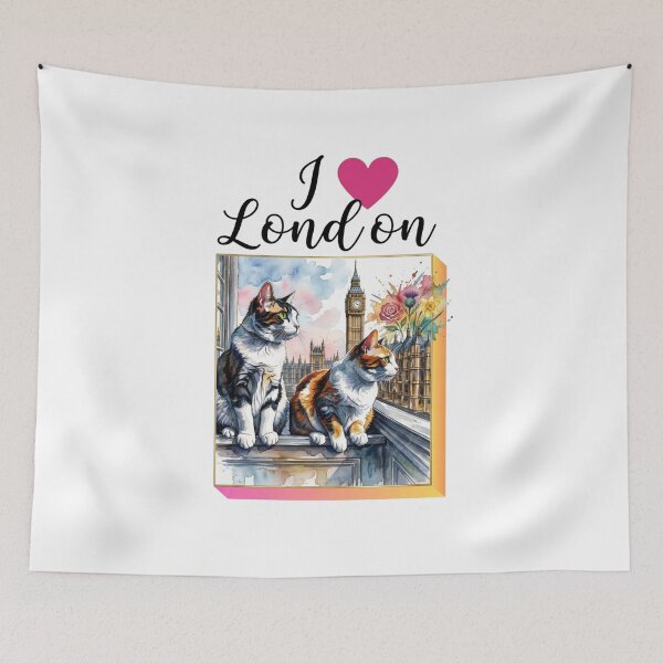 Item preview, Cats on a London balcony,  designed and sold by Coolparrotgirl.
