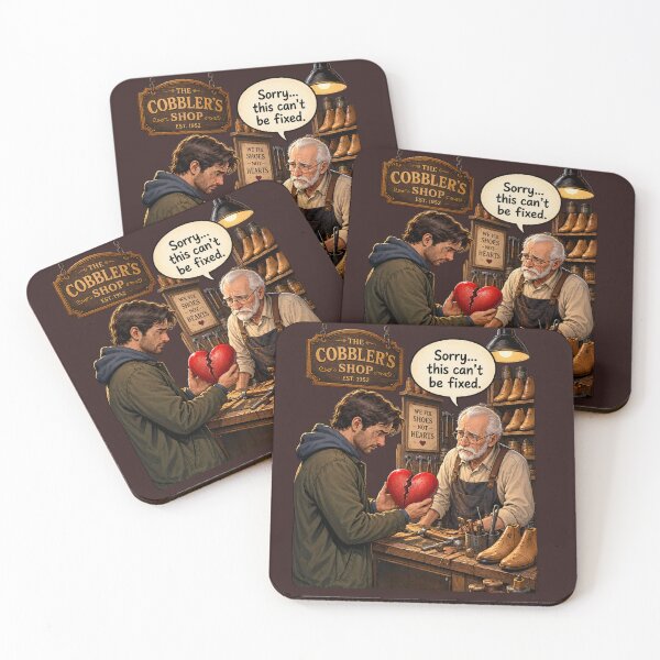 Item preview, Sorry, This Can’t Be Fixed – Broken Heart at the Cobbler Shop designed and sold by MindForgeDesign.