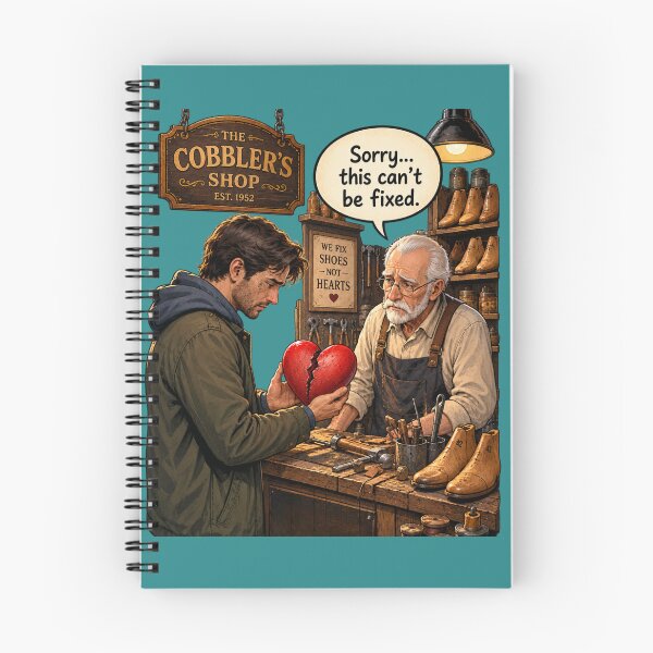 Item preview, Sorry, This Can’t Be Fixed – Broken Heart at the Cobbler Shop designed and sold by MindForgeDesign.