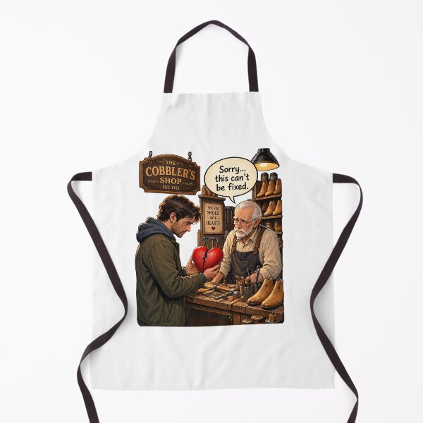 Item preview, Sorry, This Can’t Be Fixed – Broken Heart at the Cobbler Shop designed and sold by MindForgeDesign.