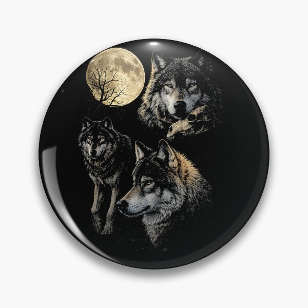Item preview, Moonlit Wolf Pack Vintage Illustration designed and sold by SassCity.
