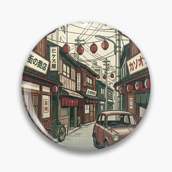 Item preview, Old Japanese Street – Vintage Japan Retro Illustration designed and sold by CH-4TEE.