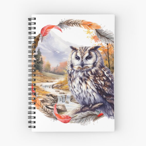 Item preview, A Great Horned Owl with Autumn Background and Feather Frame designed and sold by South 500 Photography.