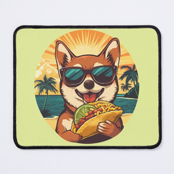 Item preview, Cool Shiba Inu Eating Taco designed and sold by Structure-Blue.
