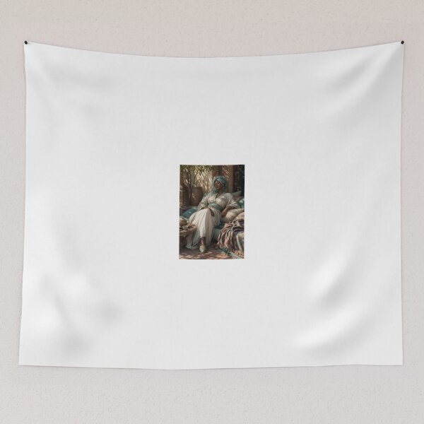 Item preview, Woman in white gown during afternoon siesta designed and sold by CathryneDelamort.