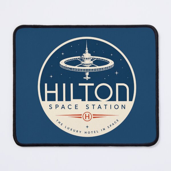 Item preview, Space station luxury hotel emblem design designed and sold by Rue Design Company.