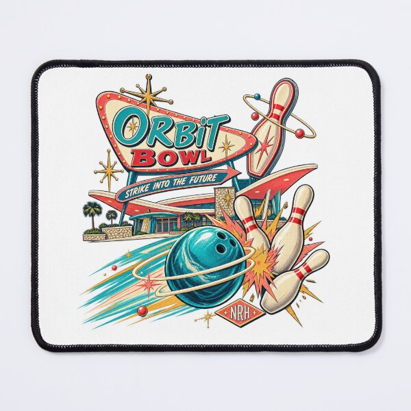 Item preview, Orbit Bowl Retro Bowling Poster designed and sold by Normandy Road Heritage™ - Vintage Garage Art.