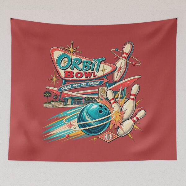 Item preview, Orbit Bowl Retro Bowling Poster designed and sold by Normandy Road Heritage™ - Vintage Garage Art.