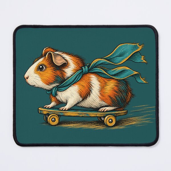 Item preview, Skateboarding Guinea Pig – Vintage Adventure Critter designed and sold by MalindaMntgMry.
