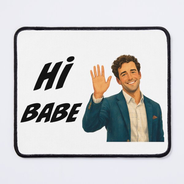 Item preview, Hi Babe Handsome Guy Waving Hand Cute Typography designed and sold by busesplace.