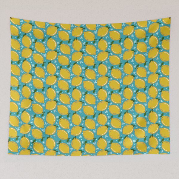 Item preview, Lemon Seamless Pattern with White Floral Doodles designed and sold by Onulodesign.