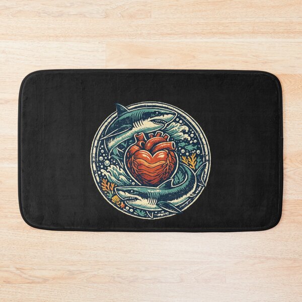 Item preview, Matching Couples Sharks Circling a Heart, Shark Couple Love Valentine, Ocean Romance Sharks designed and sold by Pawsome Quotes.